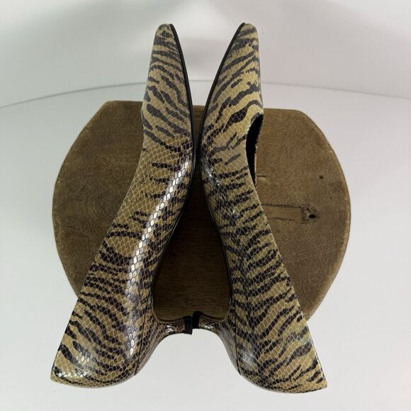 Womens Stuart Weitzman Python Snakeskin Leather Kitten Heels 6.5 - Picture 7 of 13
